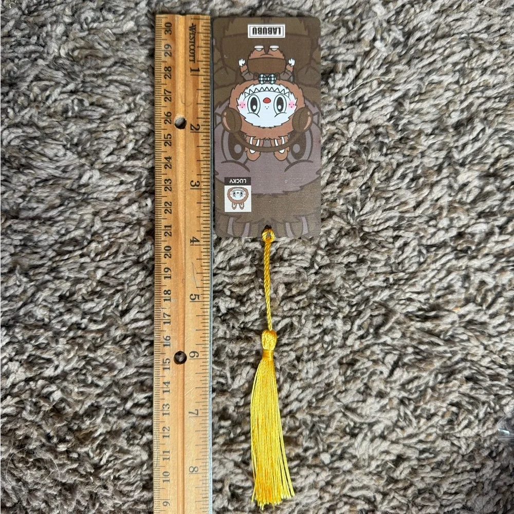 Labubu With Headphones Bookmark, Brown Color